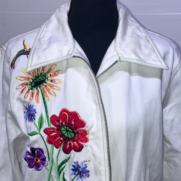 Bob Mackey White denim embroidered jacket - Picture 3 of 12